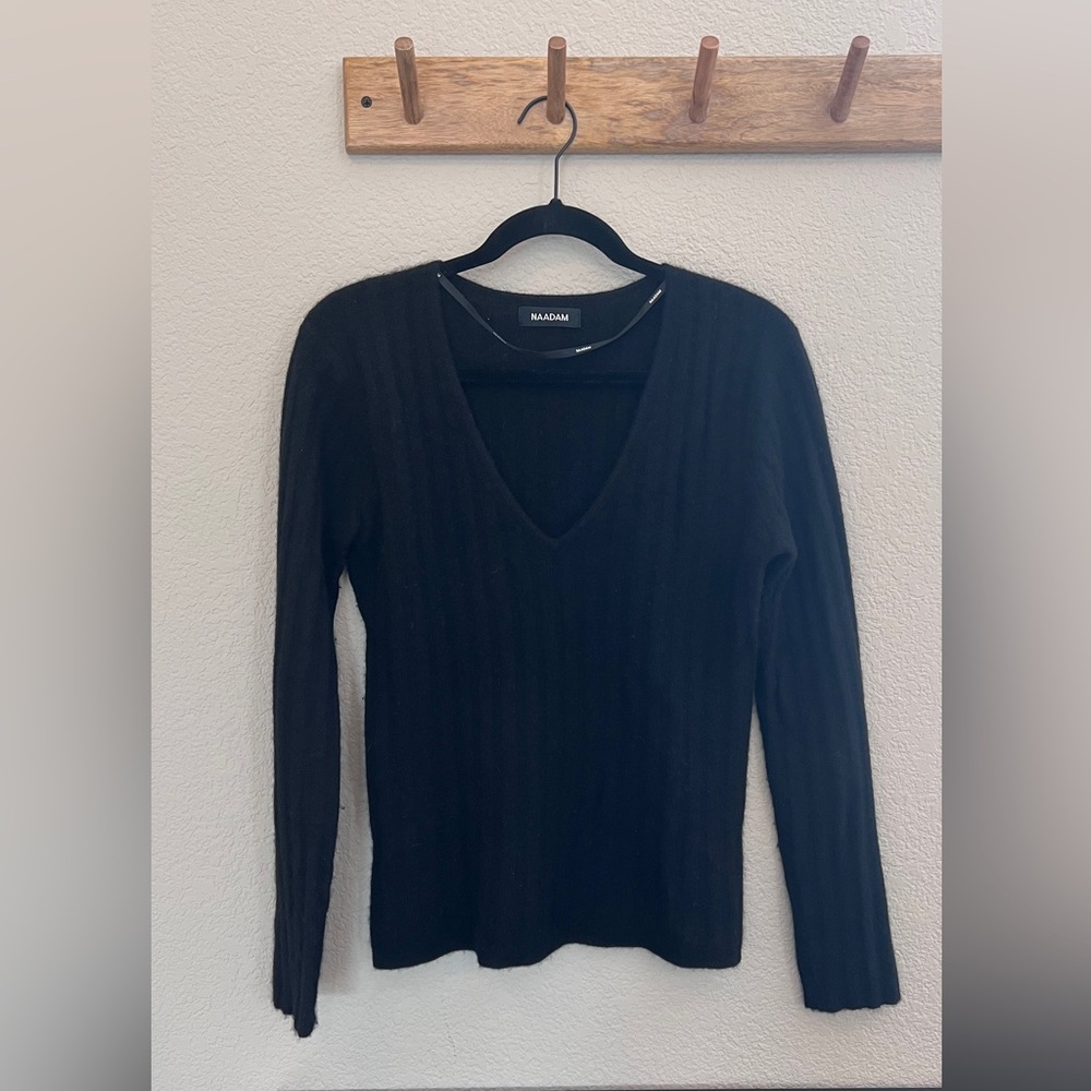 NAADAM | Cashmere V Neck Sweater Jumper Oversized Women’s Size Small - Picture 2 of 8